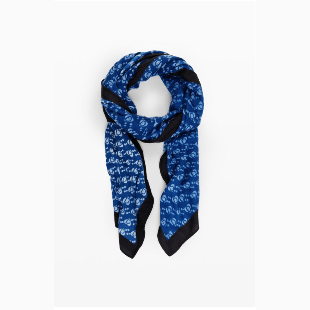 Pañuelo rectangular Desigual Foulard con logo en Azul