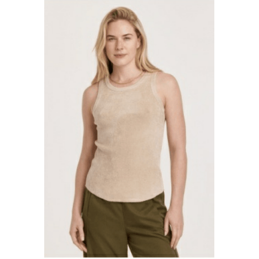 Camiseta sin mangas de viscosa suave en color beige Cora de Another Love