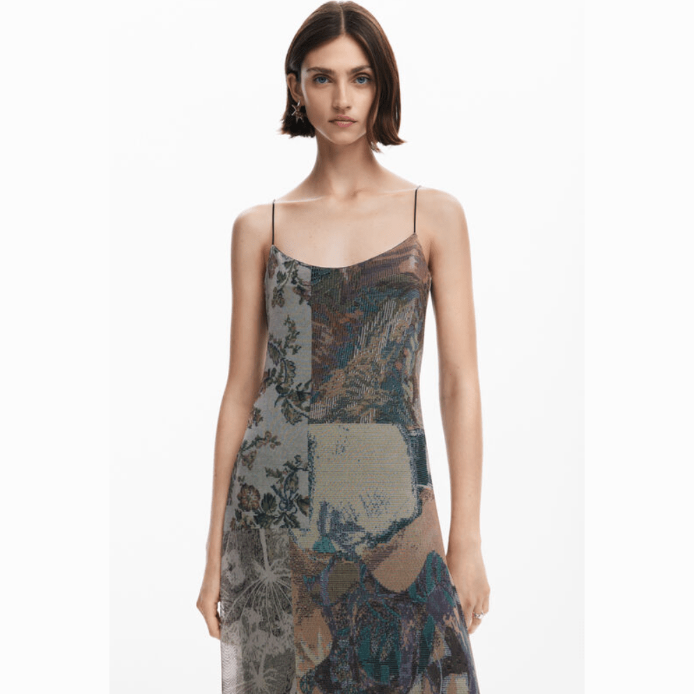 Robe en tulle imprimé à bretelles Desigual - Multicolore