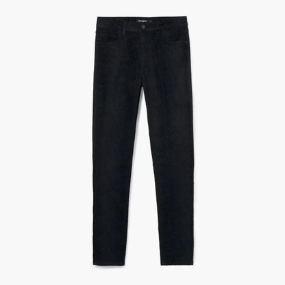 Pantalon en jean slim Desigual à imprimé serpent noir