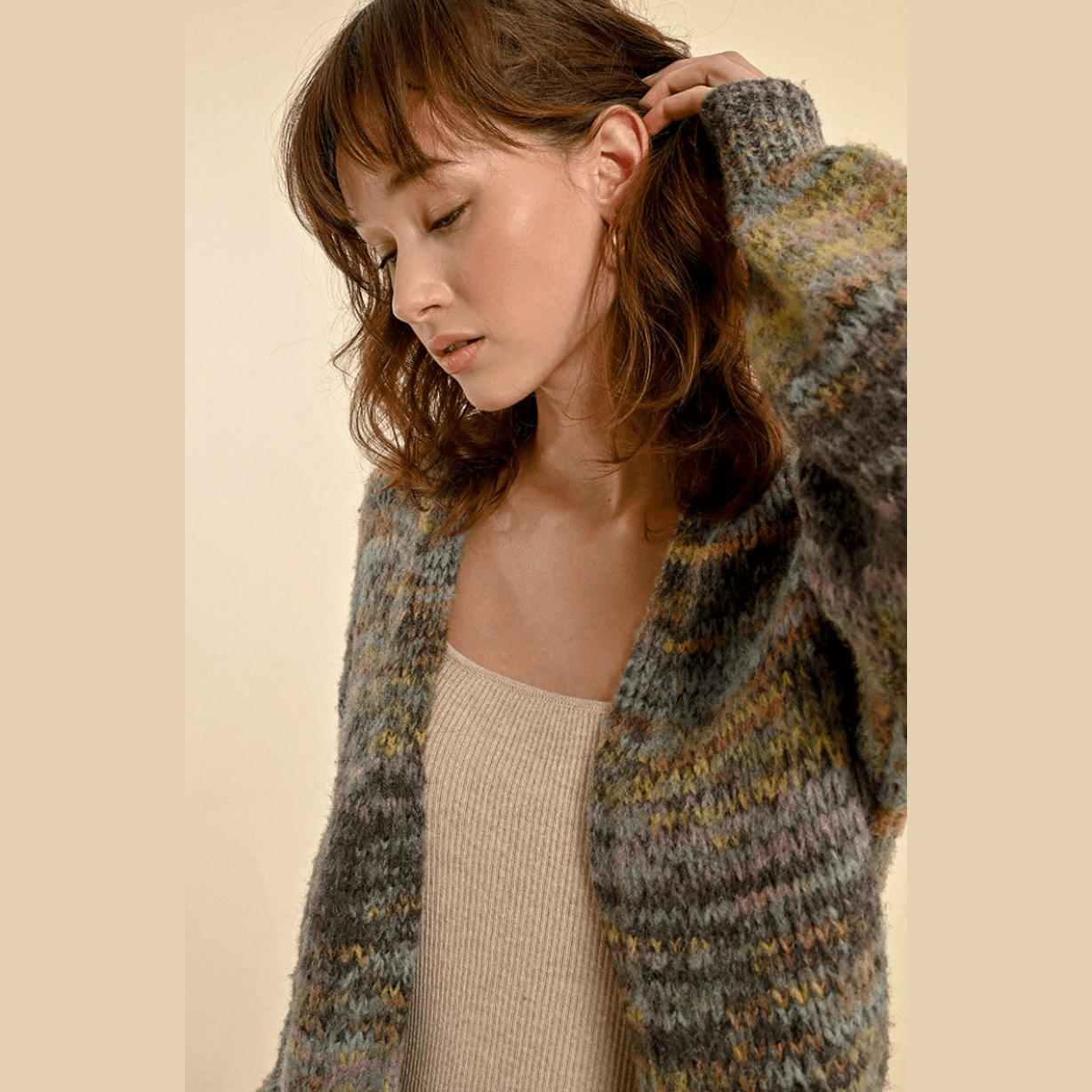 Gilet en tricot épais chiné Molly Bracken en gris