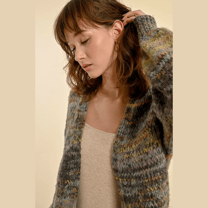 Gilet en tricot épais chiné Molly Bracken en gris