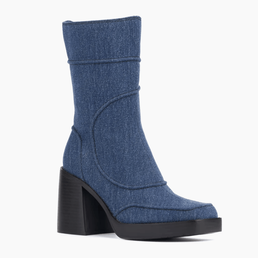 Olivia Miller Pisces Mid Calf Boots in Denim