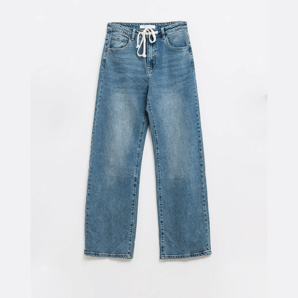 Q2 Denim Spain Straight Leg Jeans with Drawstring