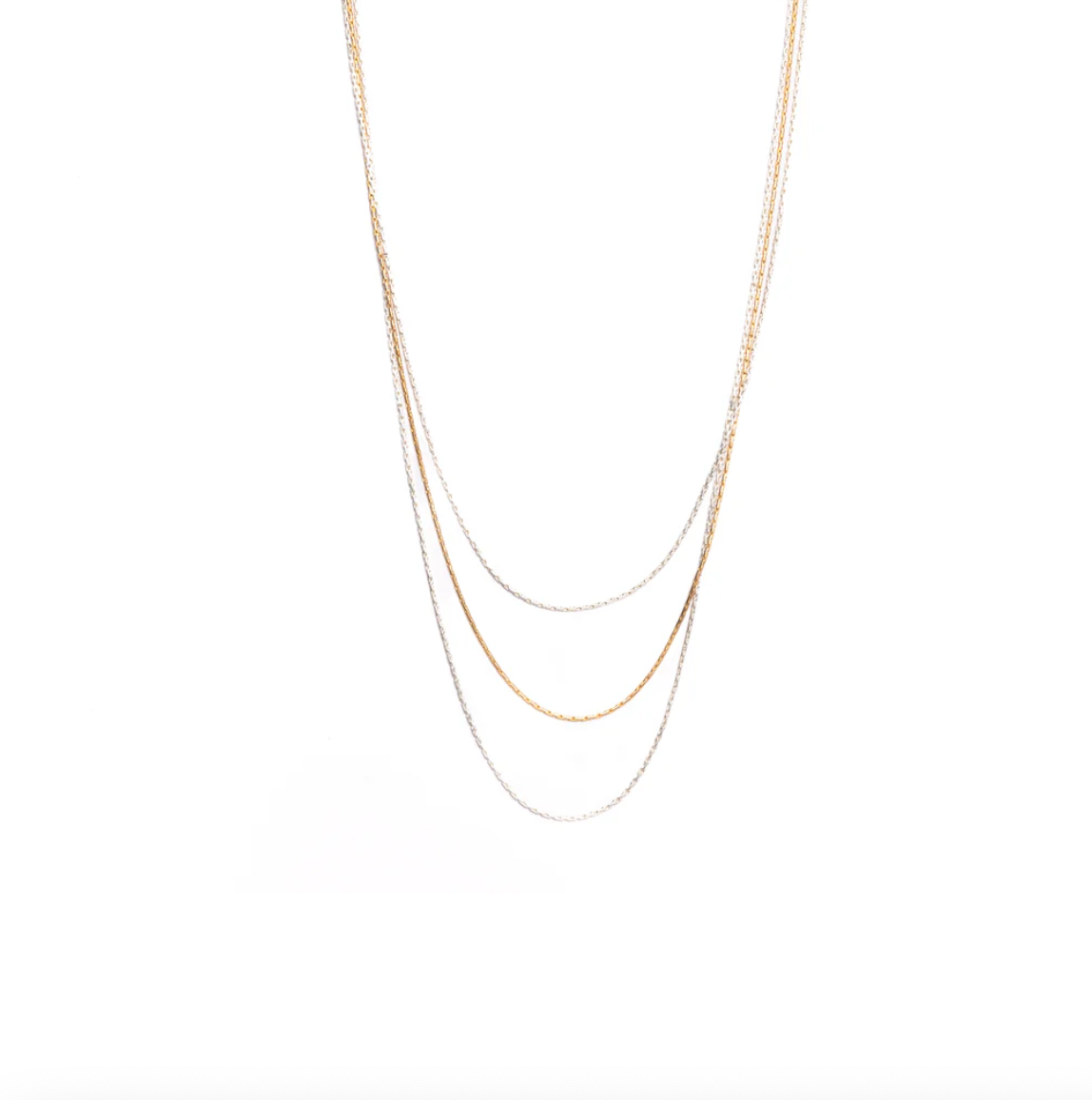 Verve Jewelry Gossamer 18K Gold Filled Three Wispy Chain Necklace