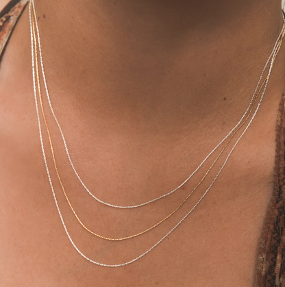 Verve Jewelry Gossamer 18K Gold Filled Three Wispy Chain Necklace