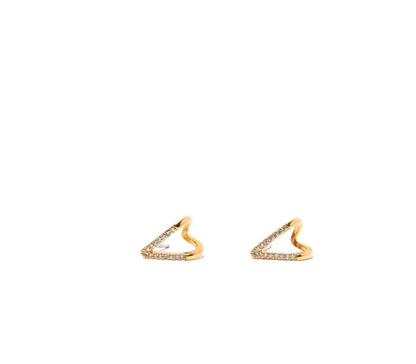 Verve Jewelry April Cubic Zirconia and Gold plated Huggie Earrings