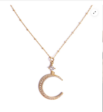 Verve Jewelry Candice 18K Gold Filled Crescent Moon Necklace