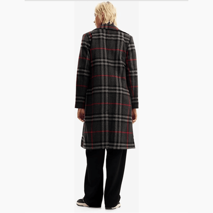 Desigual  Combination Plaid Coat in Black