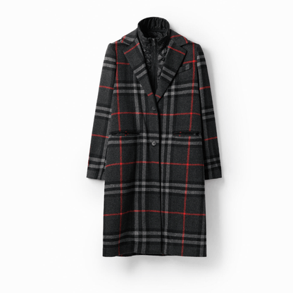 Desigual  Combination Plaid Coat in Black