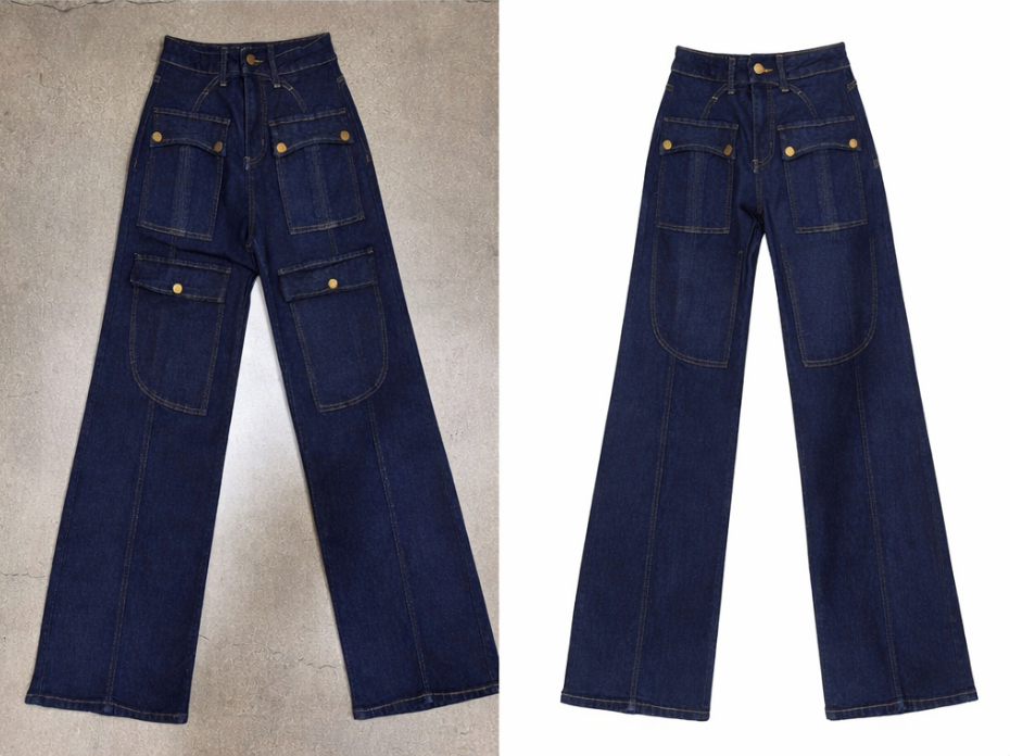 Stretch Utility Wide-Leg Denim