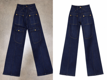 Stretch Utility Wide-Leg Denim