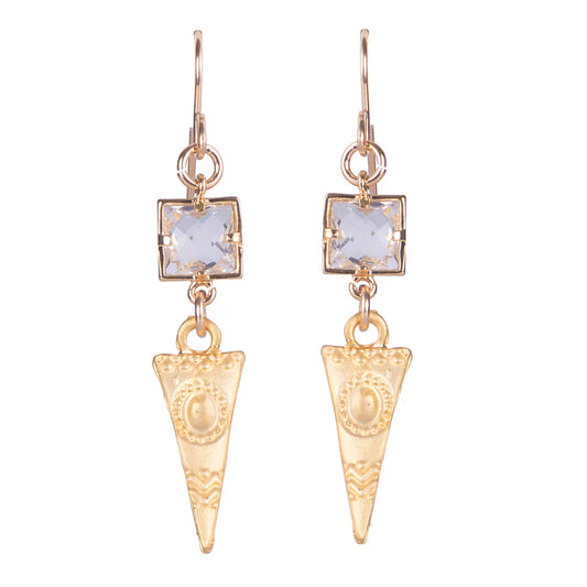 Verve Jewelry Sierra Hand Carved Drop earrings in Gold