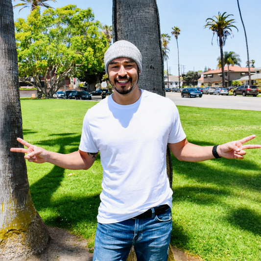 Homme Organic Cotton Short Sleeve Crew Neck Tee in White - Olive - Black