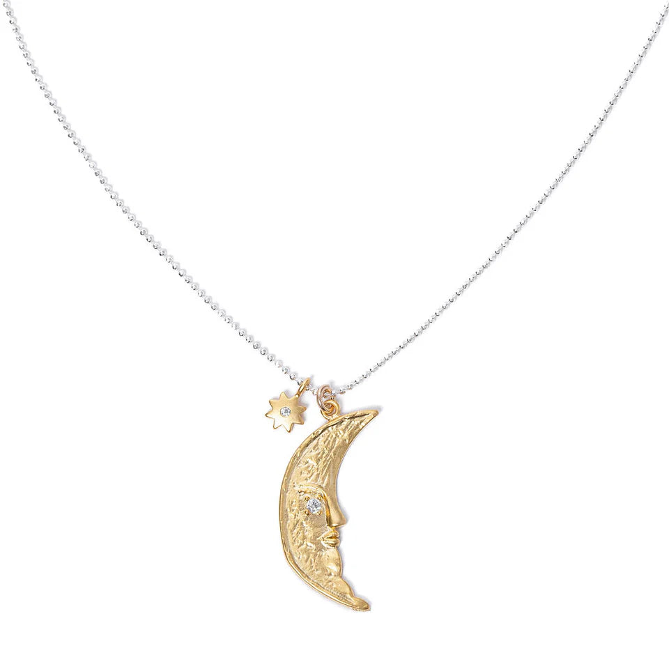 Verve Jewelry Vesper Moon Necklace in Gold