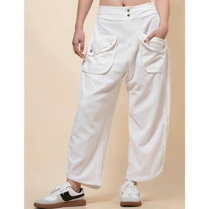 Kama Flap Pocket Wide Leg Pants in White, Oat and Navy