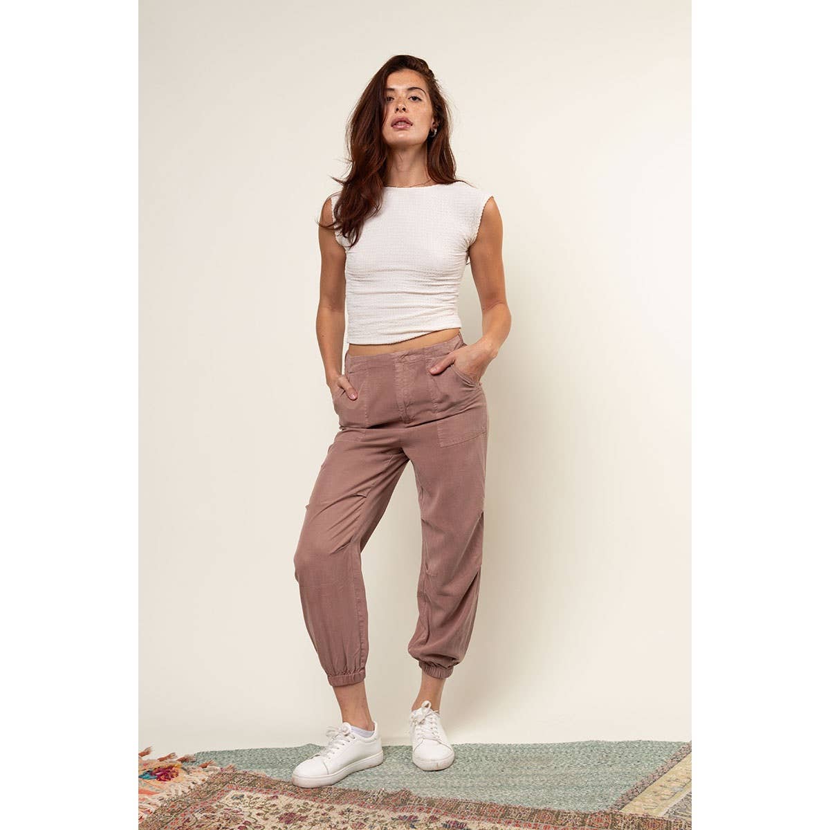 TENCEL Utility Jogger Pants in Macchiato - Jaunts Boutique 