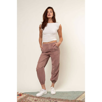 TENCEL Utility Jogger Pants in Macchiato - Jaunts Boutique 
