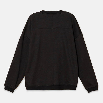 Homme Zipper Chest Pocket Sweatshirt in Black