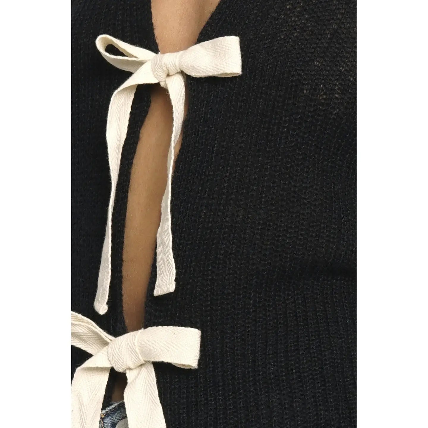 Tie Front Cardigan in Black - Jaunts Boutique 