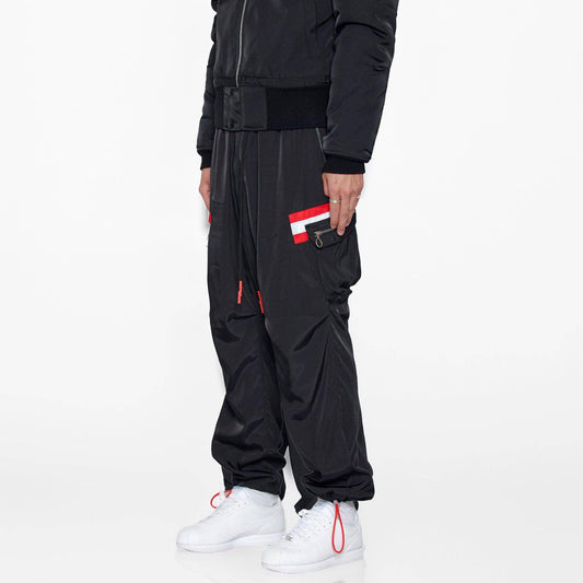 Homme  Reflective Tape Utility Cargo Pants in Black
