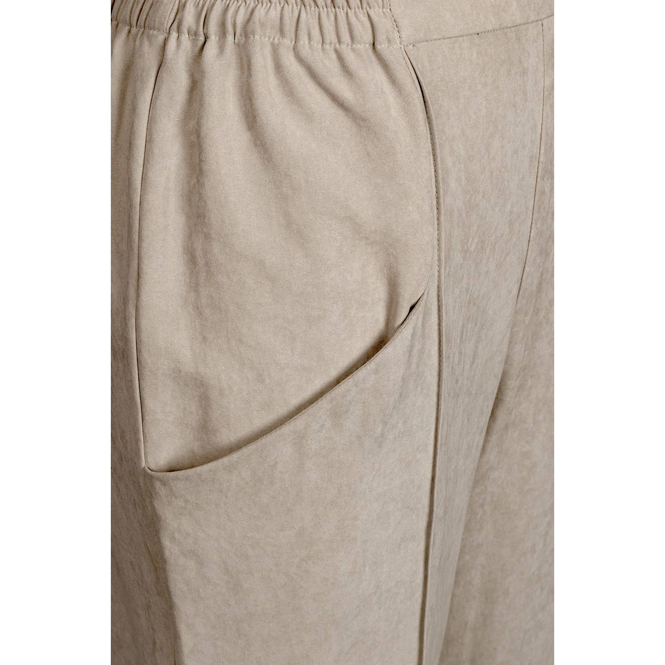 Tapered Soft Matte Jogger Pants in Beige - Jaunts Boutique 