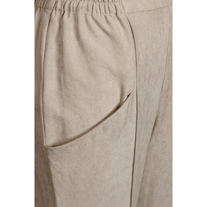 Tapered Soft Matte Jogger Pants in Beige - Jaunts Boutique 