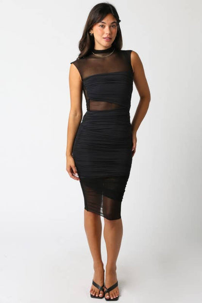 ✨ Sheer Confidence Mesh Midi Dress - Black