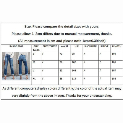 High-Waist Distressed Straight-Leg Denim Pants - Jaunts Boutique 