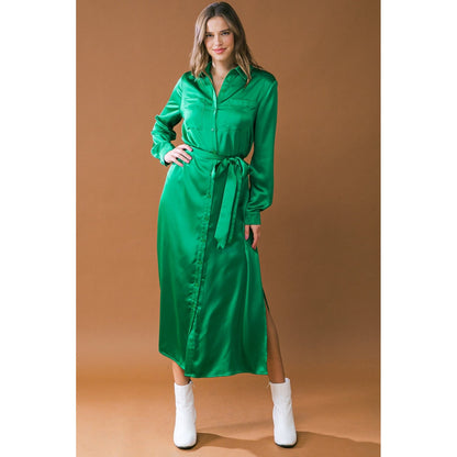 IT'S YOUR PLACE WOVEN LONG SLEEVE MIDI DRESS. Website exclusive · Ships direct!