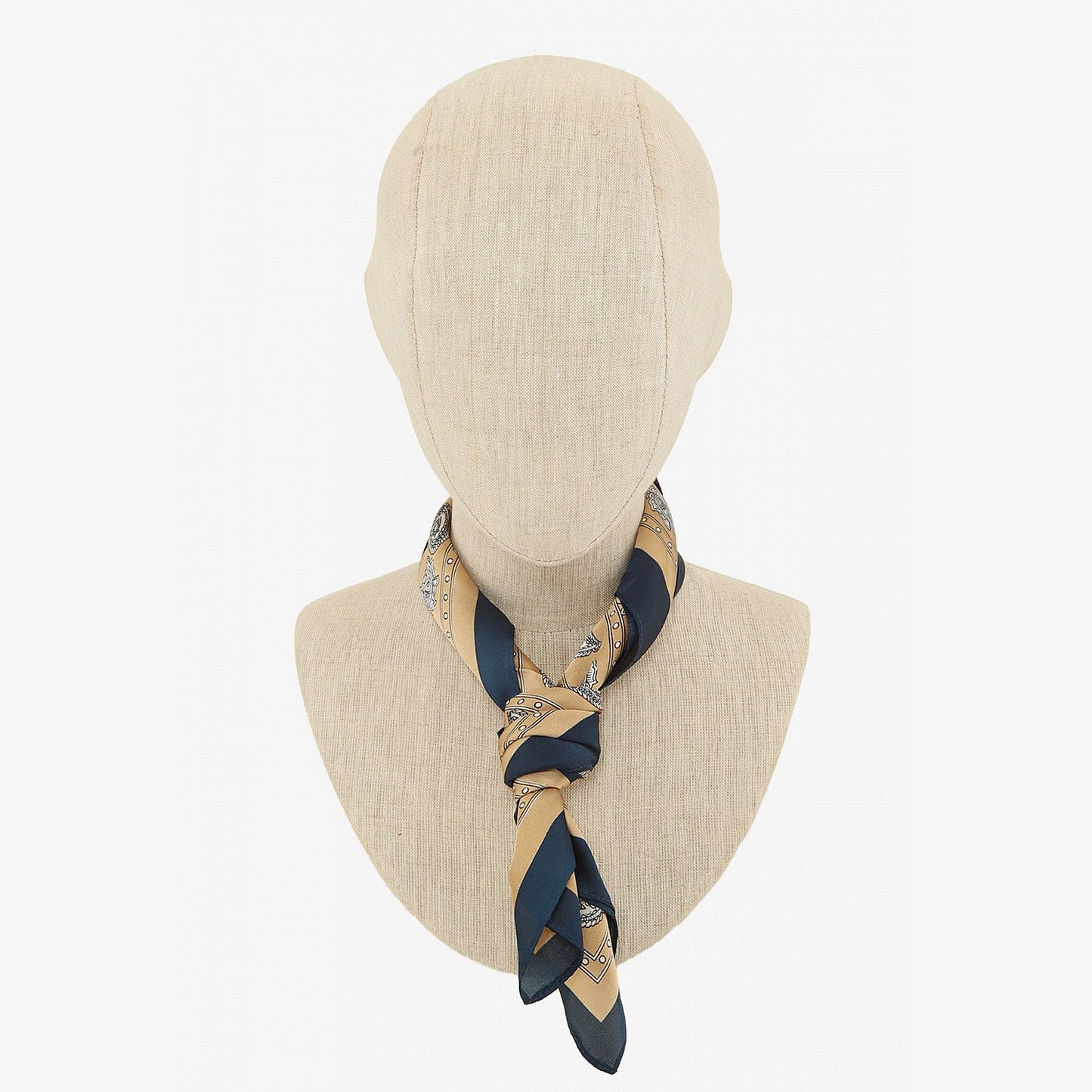 Monochrome Paisley Teardrop Scarf in Beige