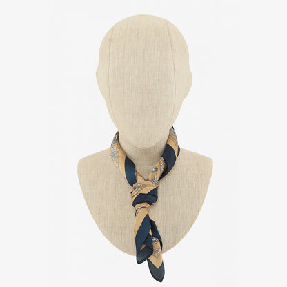 Monochrome Paisley Teardrop Scarf in Beige