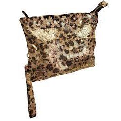 Raquel Genuine Cowhide Small Clutch & Crossbody Handbag in Gold Baby Leopard Fur - Jaunts Boutique 