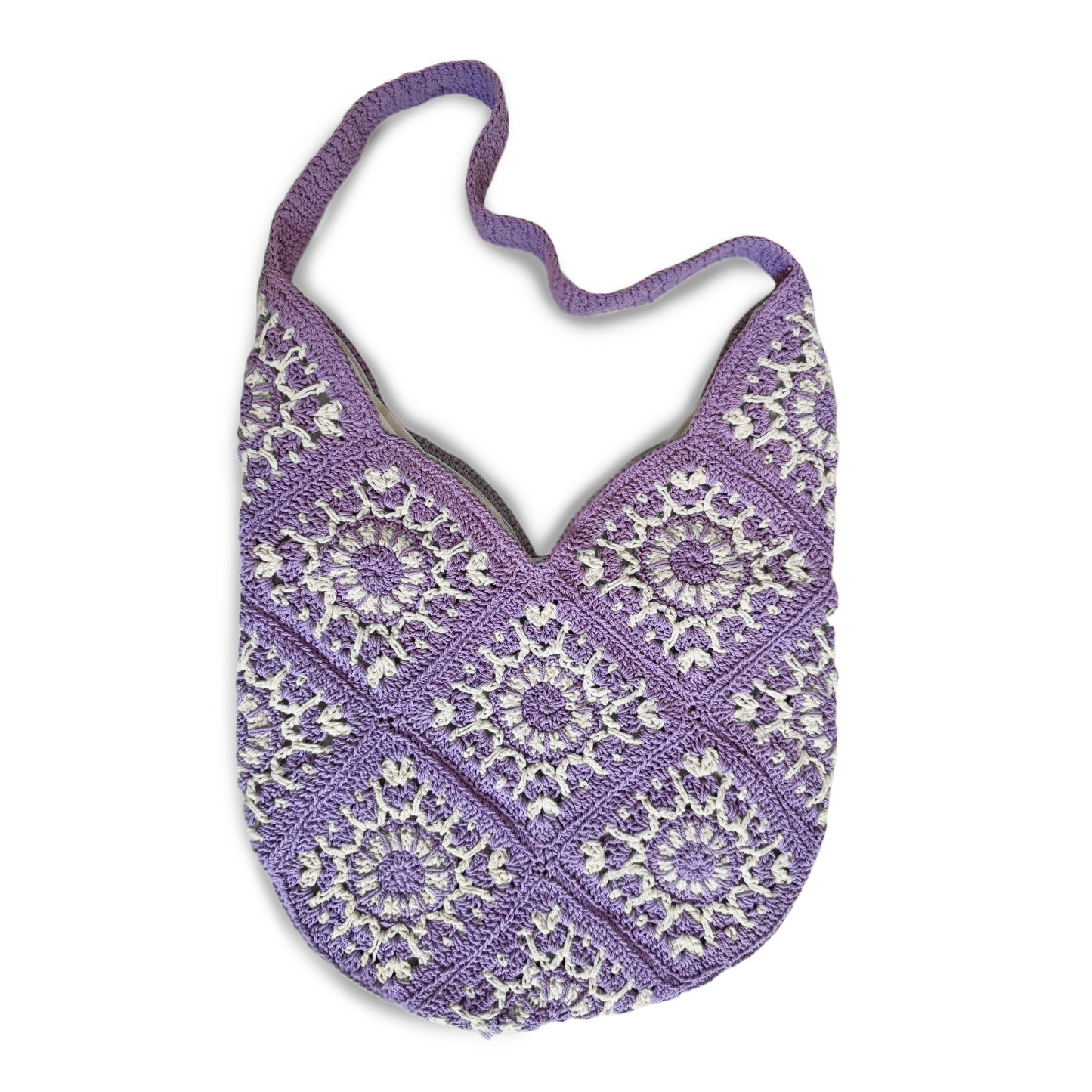 Lavender Macrame Shoulder Bag