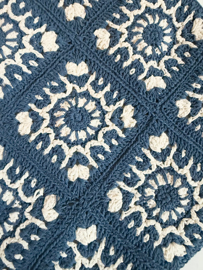 Ocean Blue Macrame Shoulder Bag