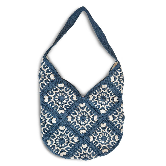 Ocean Blue Macrame Shoulder Bag