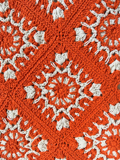 Orange Macrame Shoulder Bag