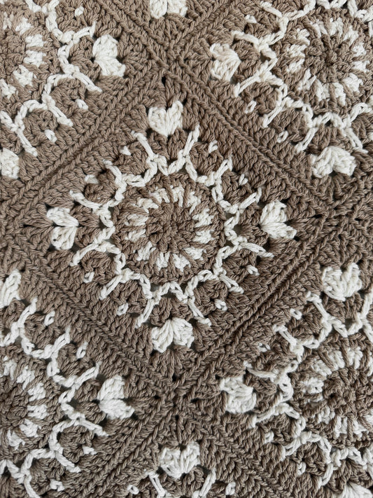 Taupe Macrame Shoulder  Bag