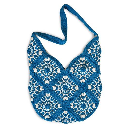 Teal Blue Macrame Shoulder Bag