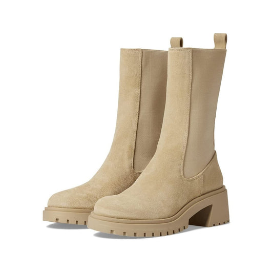 Steve Madden Hesitant Suede Chunky Mid Shaft Boots