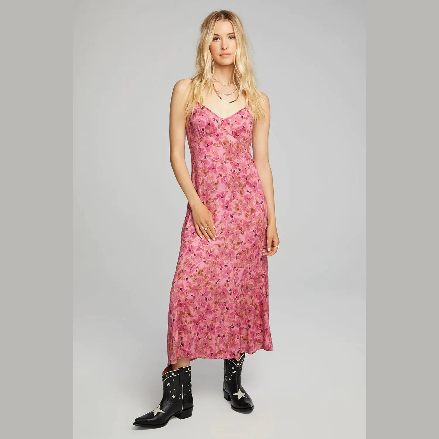 Saltwater Luxe SHARICE Hot Pink Midi Tank Dress - Jaunts Boutique 